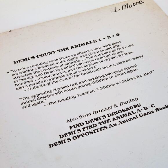 Vintage 80s Demi’s Count the Animals 1 2 3 Rare HTF Children’s Counting Book - Picture 12 of 16